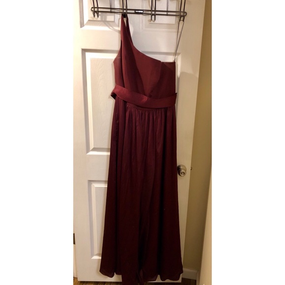 Vera Wang Dresses One Shoulder Dress With Satin Sash Poshmark